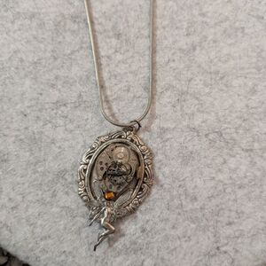 Silver Pendant Necklace with Intricate Design